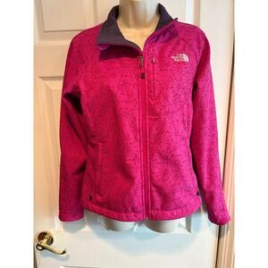 The North Face Women’s Fleece Jacket Pink Geometric Full Zip Softshell Medium